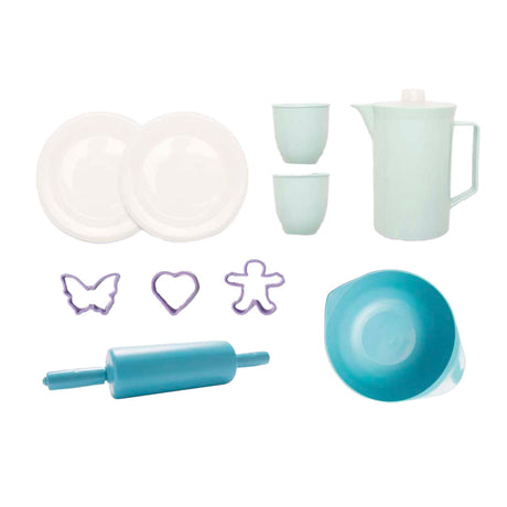 Dantoy Kaffee- und Backset – farbenfrohes Spielzeugküchenset für Kinder.