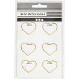 Creativ Company Clips, Herz, Größe 30x20 mm, gold, 6 Stück 1 Box
