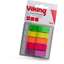 Pop-up index viking 45x12mm assorti neon dispenser 200 vel