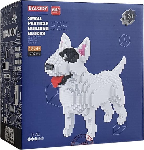 Balody Bullterrier Hund mit Nanoblocks Mini Lego Bausteinen 797 Teile