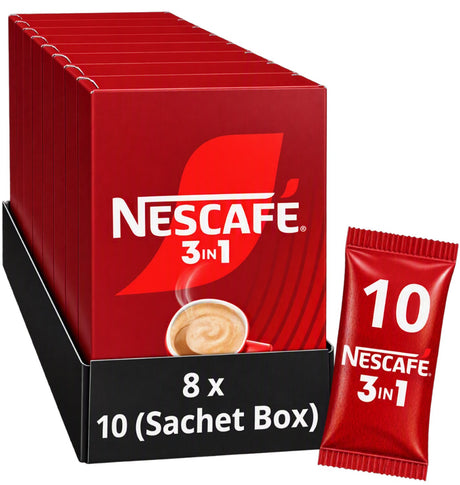Nescafé 3in1 Instantkaffee – 8 Kartons x 10 Beutel