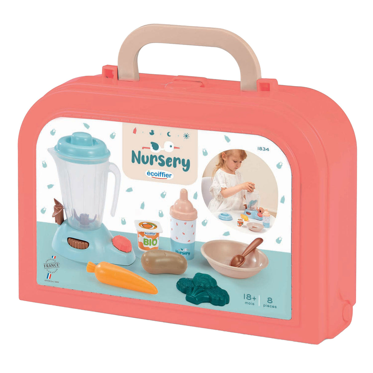 Ecoiffier Care - Babynahrungsset im Koffer, 8-tlg.