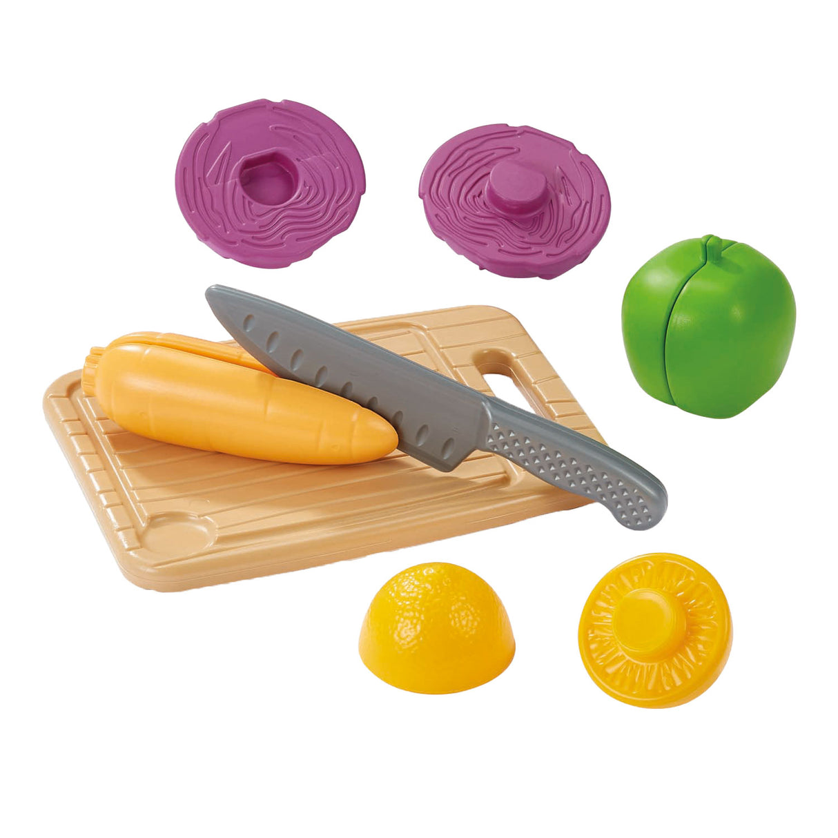 Ecoiffier 100% Chef Schneidebrett mit Gemüse und Schneidemesser, 10 Stk.