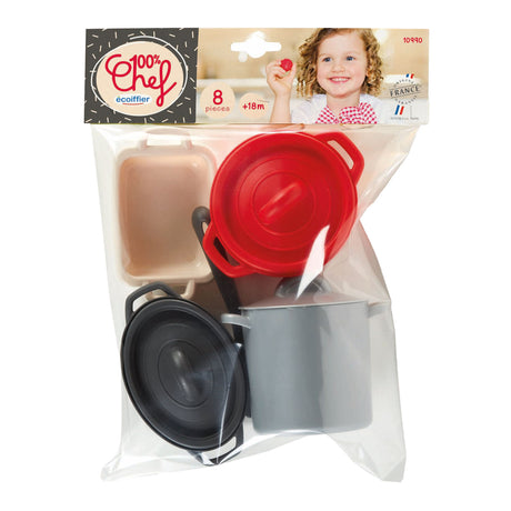 Écoiffier ecoiffier 100 % Kochpfannen- und Speiseset – 8-teilig.