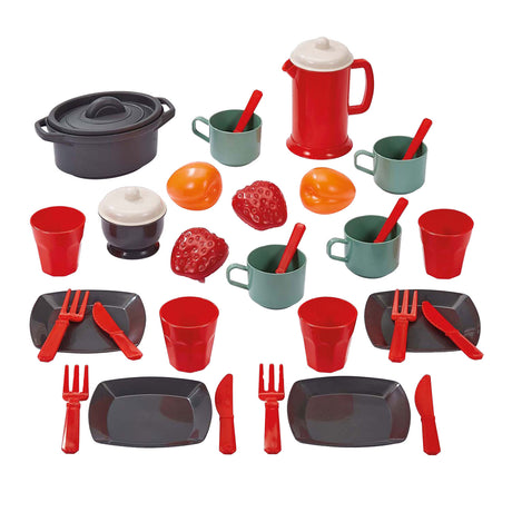 Écoiffier ecoiffier 100 % Koch-Essset mit Spielessen – 34-teilig.