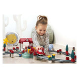 Abrick ecoiffier – Bauset Eisenbahngleise, Bahnhof und Zubehör, 140 Teile.