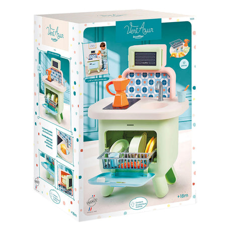 Ecoiffier eociffier vert azur salbeifarbene Küche - 17 Stk.
