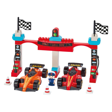 Ecoiffier Abrick Bausteine Formel 1 Grand Prix mit 3 Fahrzeugen