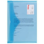 Documentmap vk pp 180g m2 a4 33,5x23,5cm blauw.100 vel drukknop etiket