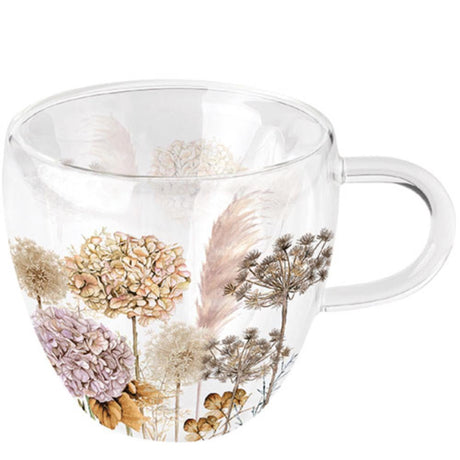 Ambiente dubbelwandig glas 0,2l dried flowers
