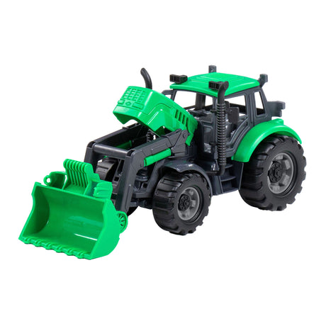 Markenloser Cavallino-Traktor mit Schaufel grün, Maßstab 1:32