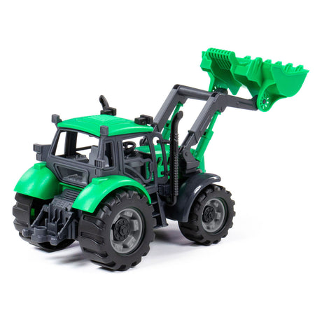 Markenloser Cavallino-Traktor mit Schaufel grün, Maßstab 1:32