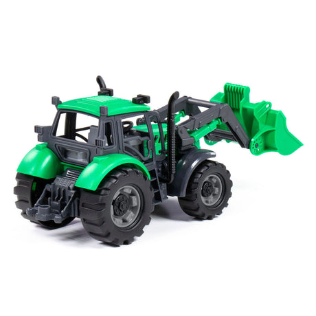 Markenloser Cavallino-Traktor mit Schaufel grün, Maßstab 1:32