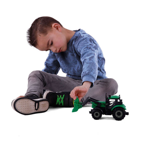 Markenloser Cavallino-Traktor mit Schaufel grün, Maßstab 1:32
