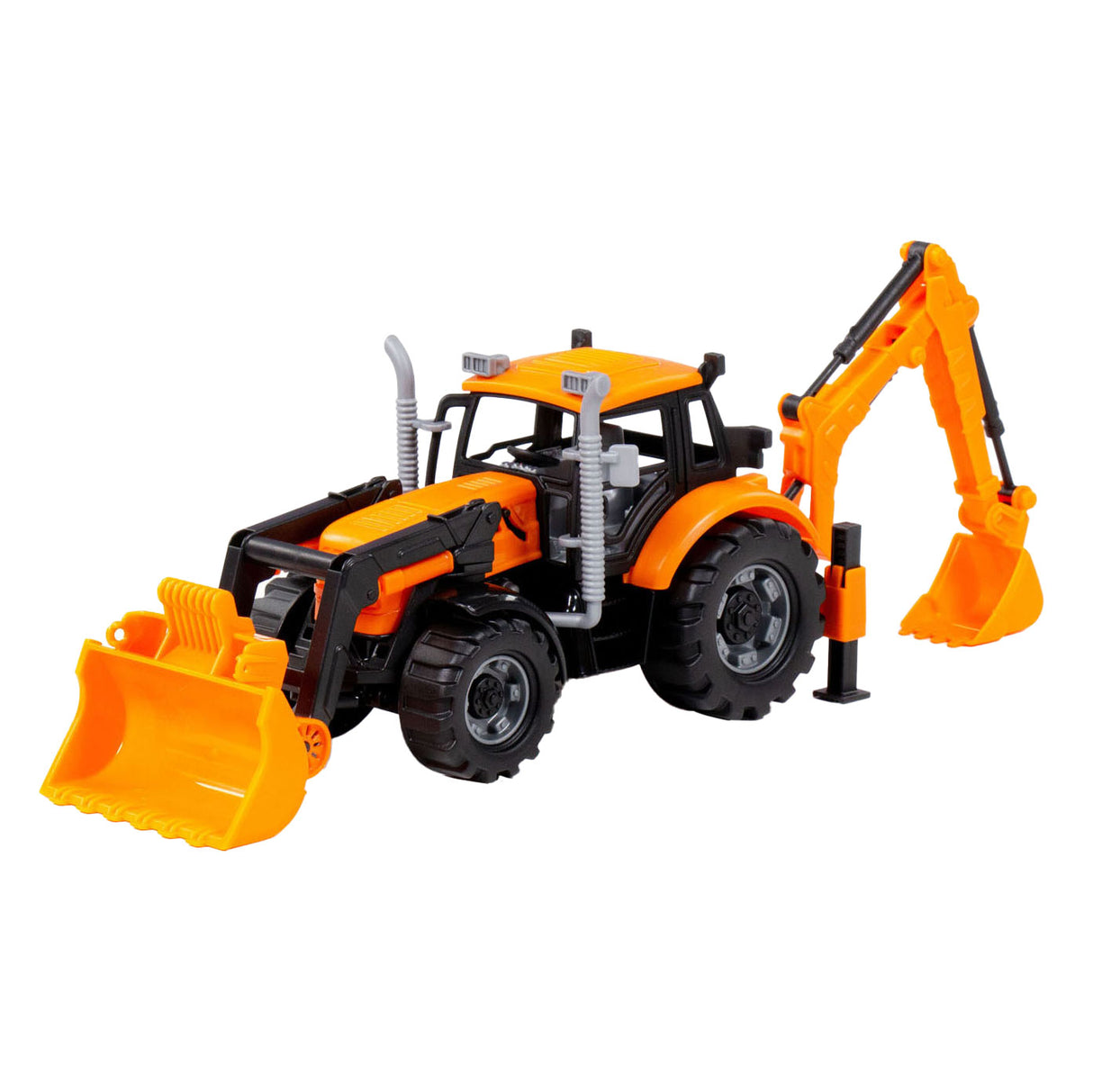 Cavallino -Traktor mit Ladegerät und Baggergelb, Skala 1:32