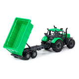 Cavallino -Traktor mit Kipplastwagenanhänger grün, Skala 1:32