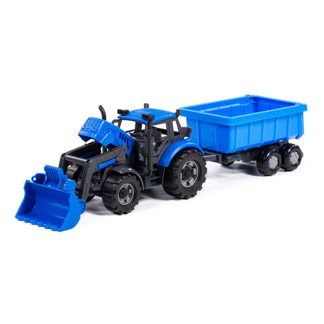 Cavallino -Traktor mit Ladegerät und Unterstützer wipps Blau, Skala 1:32