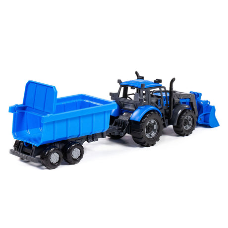 Cavallino -Traktor mit Ladegerät und Unterstützer wipps Blau, Skala 1:32