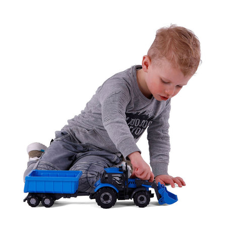 Cavallino -Traktor mit Ladegerät und Unterstützer wipps Blau, Skala 1:32