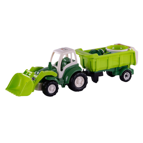 Cavallino XL Tractor Green mit Neigungsanhänger und Eimer -Set, 9dlg.