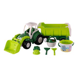 Cavallino XL Tractor Green mit Neigungsanhänger und Eimer -Set, 9dlg.