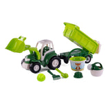 Cavallino XL Tractor Green mit Neigungsanhänger und Eimer -Set, 9dlg.