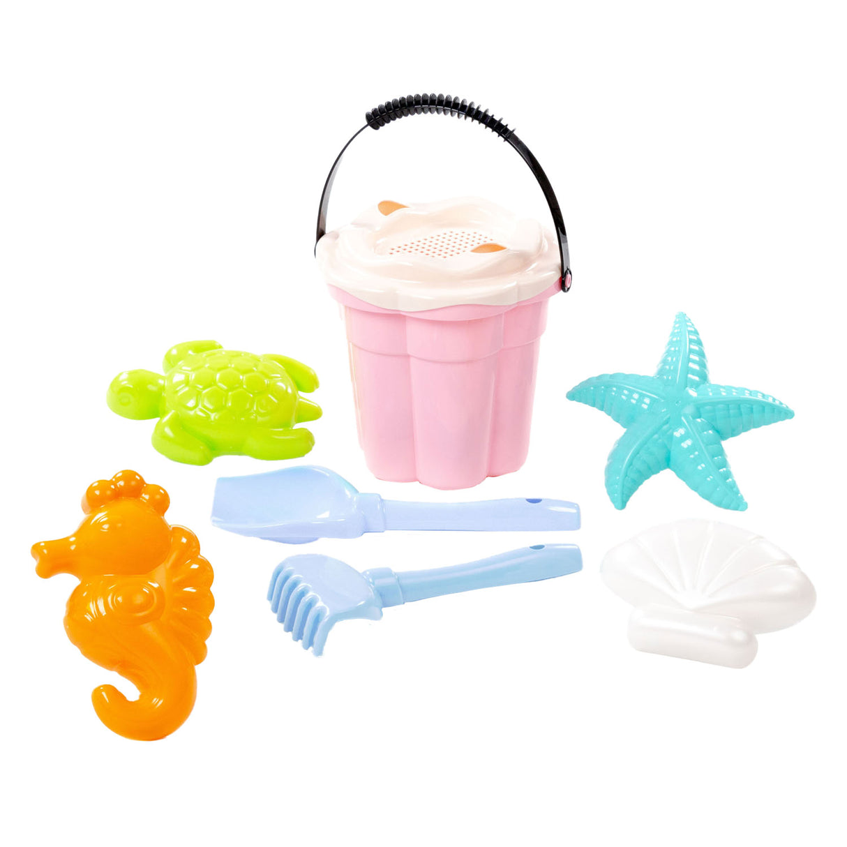Cavallino Safari Classic Bucket Set mit Sandformen Pink, 9dlg.