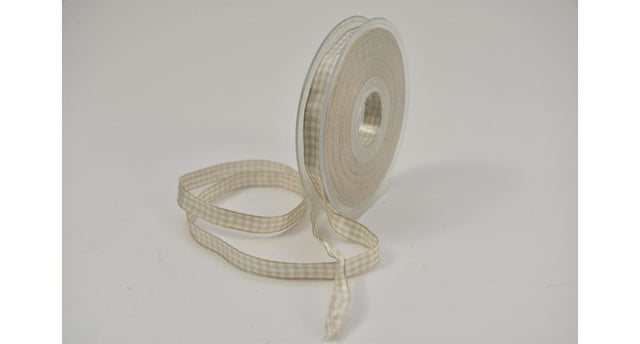 Nastro vichy 10mm x 20mtr cream