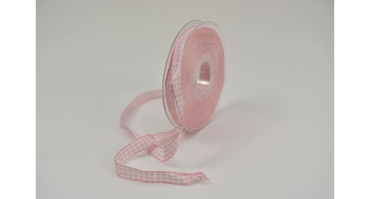 Nastro vichy 10mm x 20mtr pink