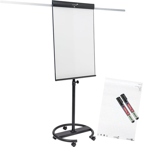 Legamaster sketch pro mobiele flip-over, magnetisch, in hoogte verstelbaar, met ronde voet en zijarmen