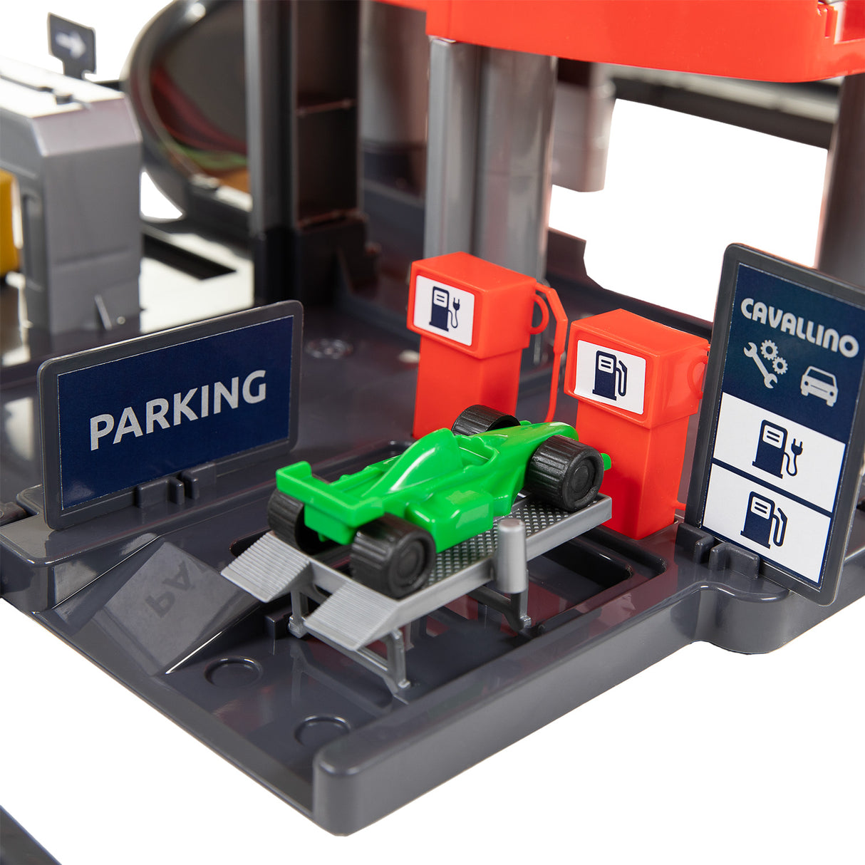 Cavallino Racing Parkhaus mit 4 Stockwerken und Autos spielen Set