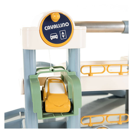 Cavallino Luxusgarage mit Autos in Pastellfarben
