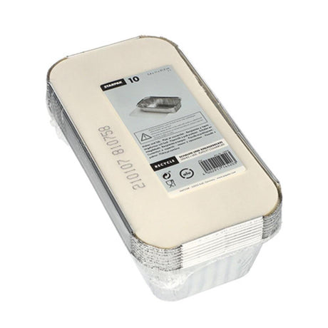 Papstar Take-Away-Aluminiumschüssel 1 Liter mit Pappdeckel, 10er Pack