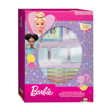Multiprint Barbie Stempelset Kreativspielzeug mit 4 Stempeln.