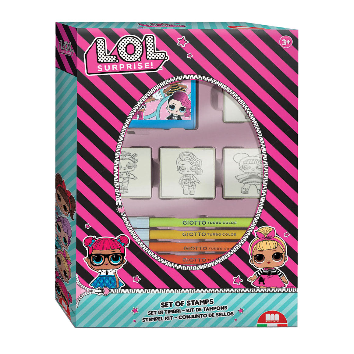 Multiprint L.O.L. Überraschungsstempel -Set mit 4 Briefmarken
