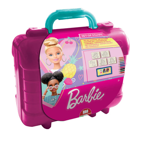 Multiplin -Barbie -Reisenstempel und Farbkoffer