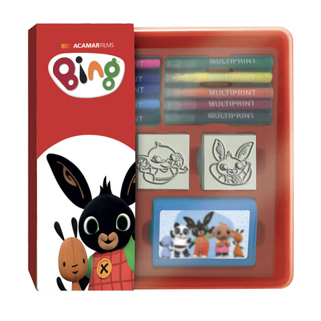 Multiprint Bing Stempelset und Filzstifte in Aufbewahrungsbox für Kinder.