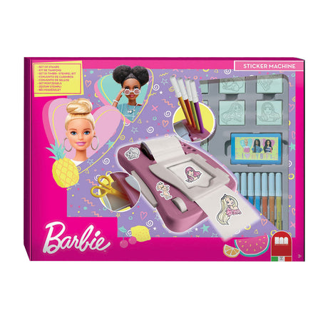 Multiprint Barbie-Sticker-Maschinen-Set, Bastelspielzeug, kreativ.
