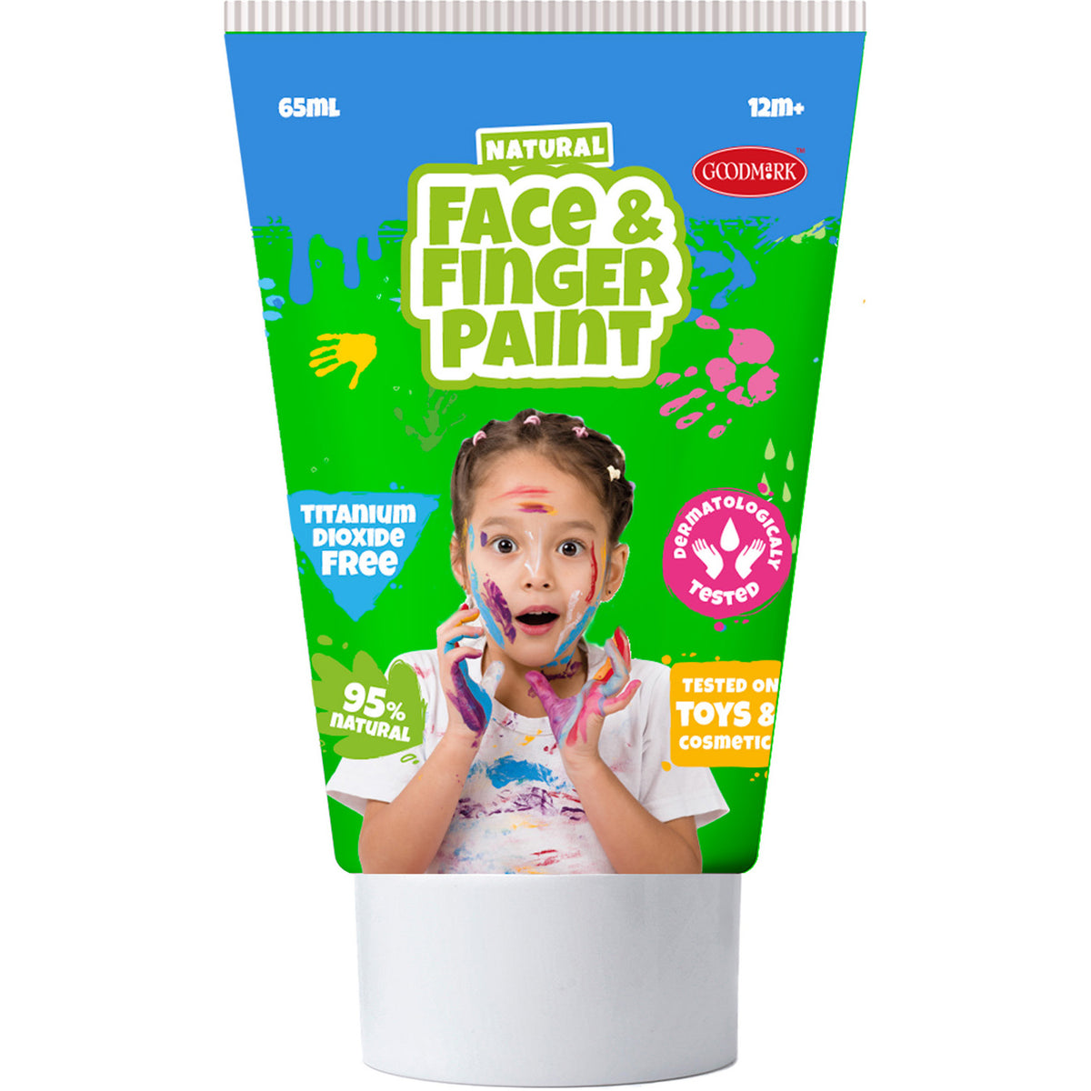 Natürliche Fingerfarben-Gesichtstube – grün und gelb, 2 x 65 ml – Gesichtsfarbe