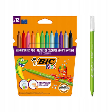 Bic kids kid couleur stiften - 12 levendige, wasbare kleuren