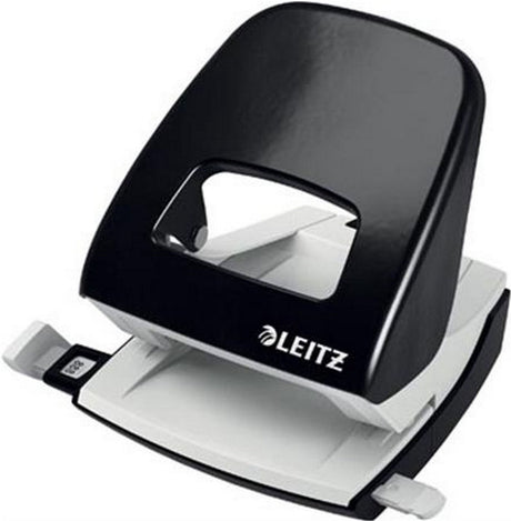 Leitz nexxt Metall-Schreibtischlocher – stanzt bis zu 30 Blatt – für Ordner und Ringbücher – Schwarz