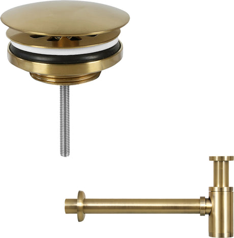 Differnz helios fonteinset 37,5x18,5x9 cm – wastafel keramiek wit – met koudwaterkraan links recht mat goud – fonteinset toilet – incl. sifon always-open afvoerplug – wandmontage