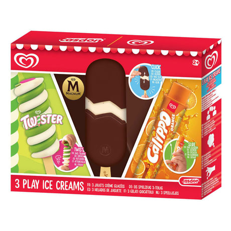 Casdon Ola Set Spielzeugeis – Set mit 3 Spielzeugeiscremes | mit Calippo, Twister, Magnum