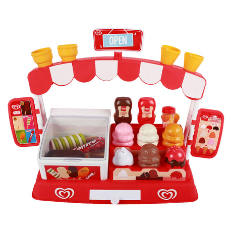 Casdon Ola spielt Eisstand | Spielset mit viel Zubehör | mit Calippo, Twister, Magnum, Cornetto, Solero, Eis und weiteren Accessoires