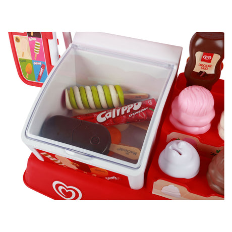 Casdon Ola spielt Eisstand | Spielset mit viel Zubehör | mit Calippo, Twister, Magnum, Cornetto, Solero, Eis und weiteren Accessoires
