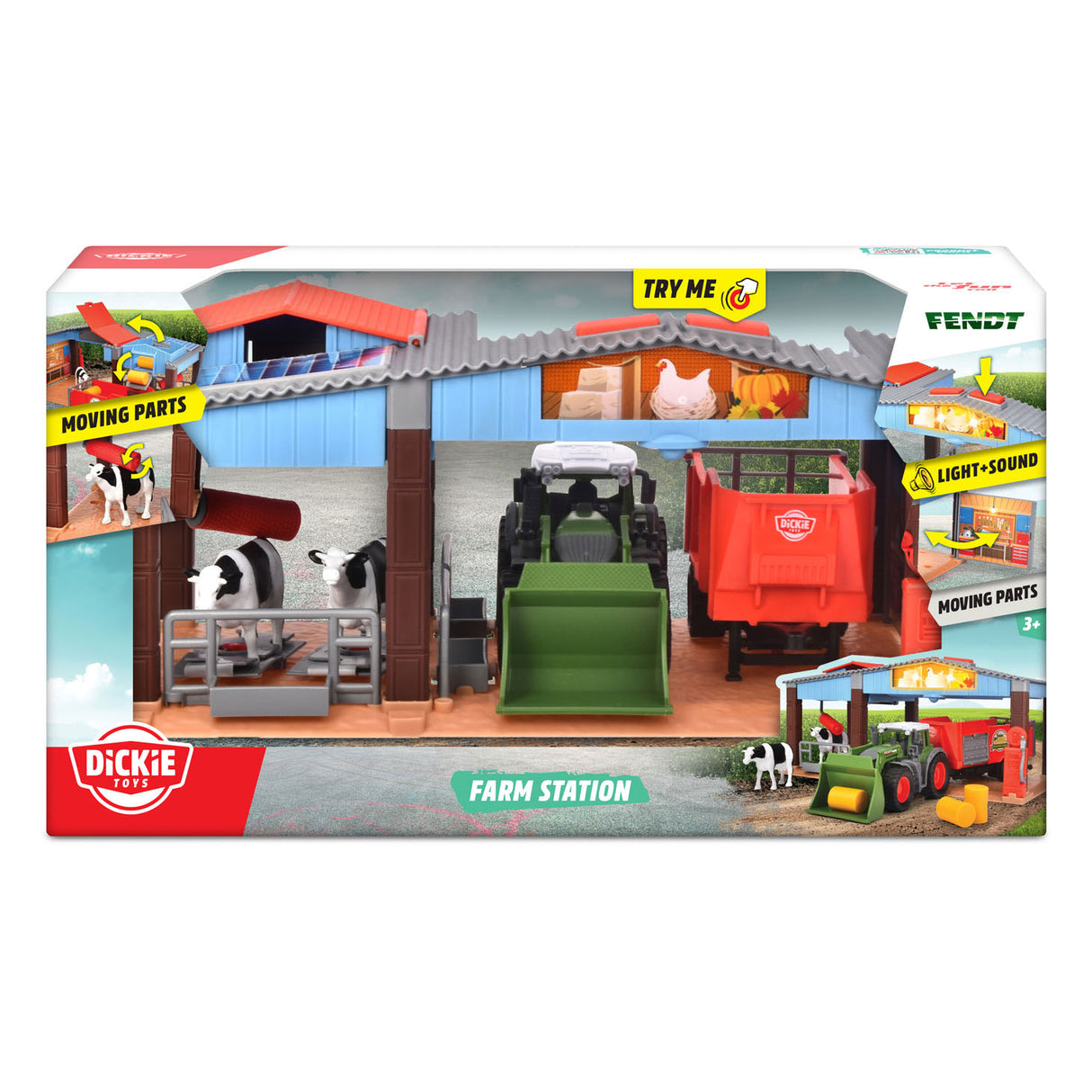 Dickie Toys Farm – Traktor mit Anhänger – 30 cm – Spielzeugbauernhof