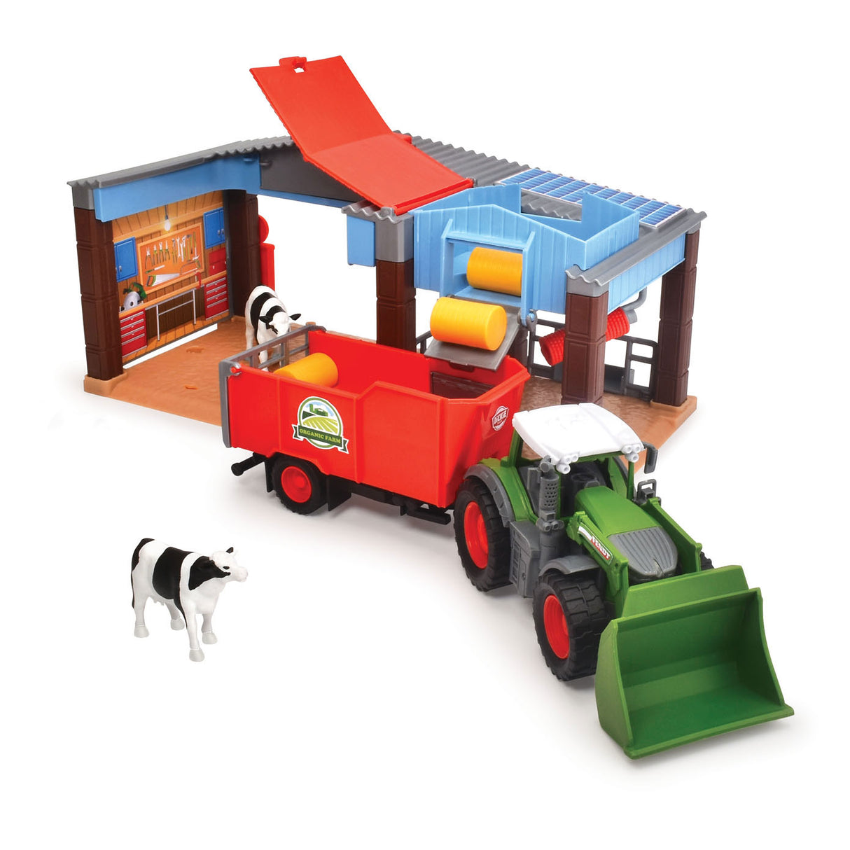 Dickie Toys Farm – Traktor mit Anhänger – 30 cm – Spielzeugbauernhof