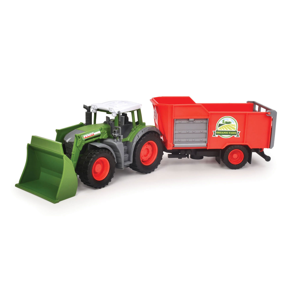 Dickie Toys Farm – Traktor mit Anhänger – 30 cm – Spielzeugbauernhof