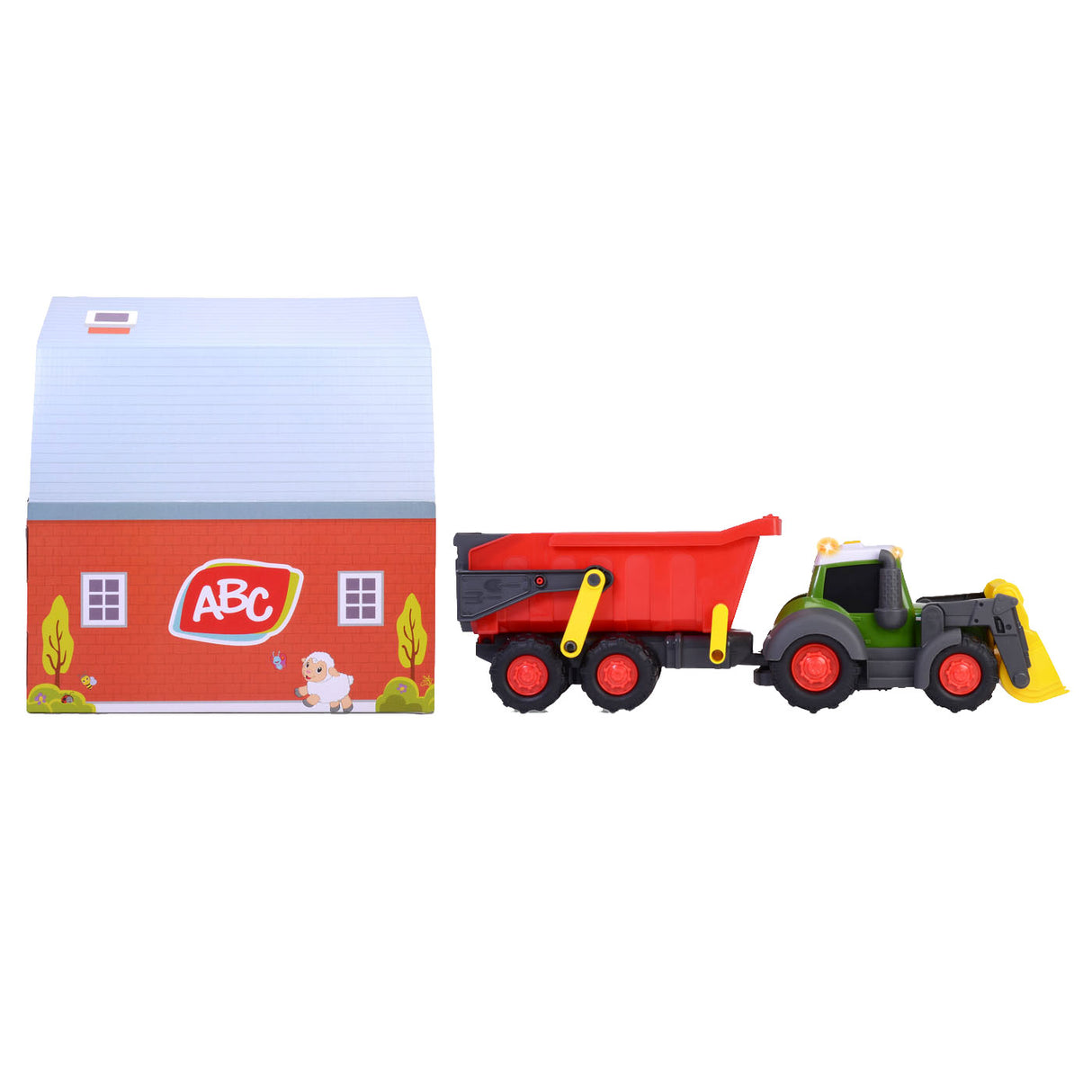 Dickie ABC Fendti Traktor mit Anhänger und Bauernhof