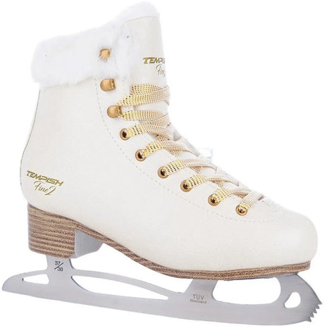 Tempish – Fine II – Eiskunstlauf-Schlittschuhe – Eislaufen Damen – Beige – verstärkte Knöchelstütze aus Premium-Kunstleder – Größe EU 38